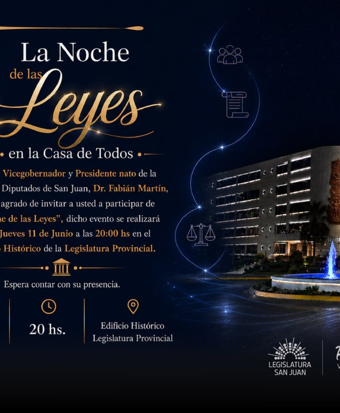 La Noche de las Leyes volverá a abrir las puertas de la historia legislativa sanjuanina