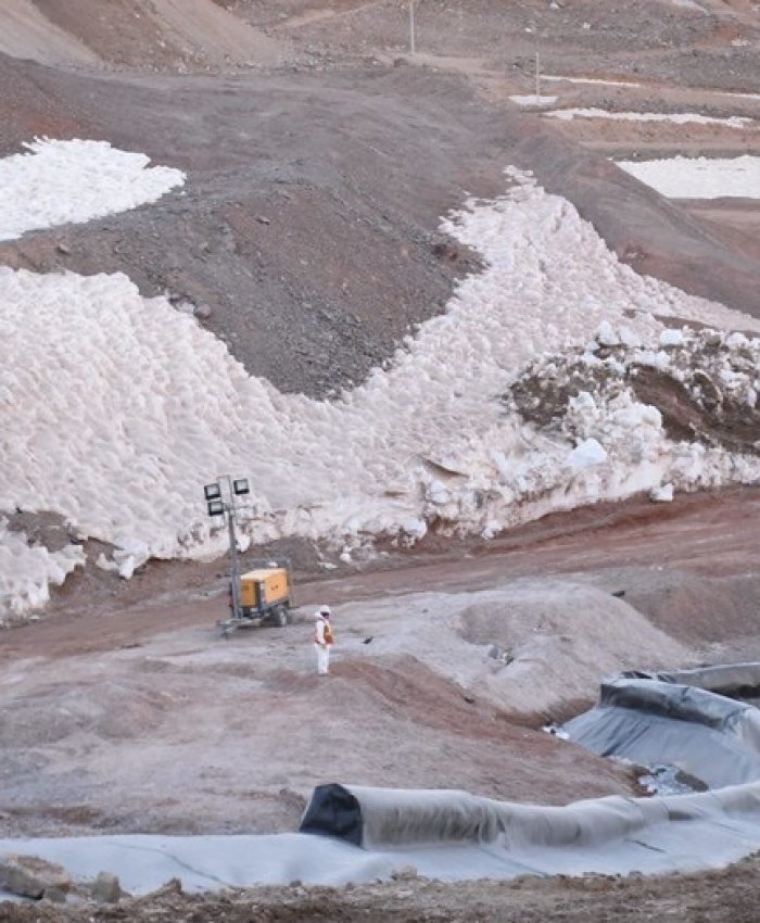 San Juan, Mina de Veladero,zona de derrame, explotada por Barrick.