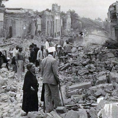 San Juan. Terremoto 15 de Enero de 1944. La ciudad quedó en ruinas y su gente en la calle