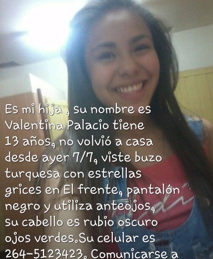 Apareció Valentina